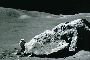 25kb - Astronaut on Lunar Surface with boulder (fm: Apollo 17)